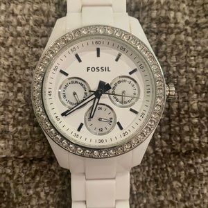 White rhinestone Fossil watch